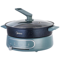 美的电火锅4.5L速沸电煮锅多功能煎炒不粘锅HGE28D81