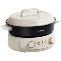 美的电火锅4.5L分体式双旋钮调控多功能电热锅HGE30D66