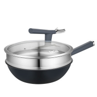 德铂炒锅30cm沙利文无涂层不粘炒锅无油烟锅具DEP-DS404