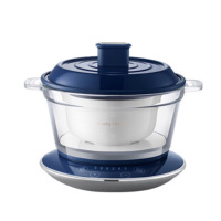 摩飞养生锅1.5L高硼硅玻璃预约定时隔水电炖锅轻奢蓝MR9081