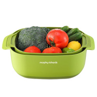 摩飞沥水篮两件套多功能厨具面粉筛蛋清分离器量勺洗菜篮MR1200