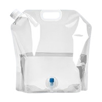 美厨折叠水桶5L带龙头提水袋热压密封携带方便加固提手MCX0193