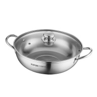 苏泊尔汤锅30cm家用无涂层健康火锅平底防滑锅ET30ABS03