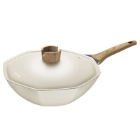 苏泊尔炒锅不粘麦饭石色炒菜锅八角锅30cm燃气电磁炉EC30AAN02