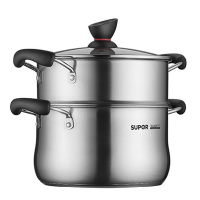 苏泊尔汤锅22cm304不锈钢复底汤蒸多用锅双层燃气电磁炉通用ST22Z3
