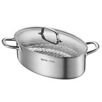 苏泊尔蒸锅304不锈钢多用蒸鱼锅6.3L加深大容量可视锅盖EZ37AZS01