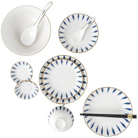 德铂碗凯特琳餐具套装22件套装碗碟勺筷组合套装DEP-764