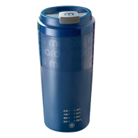 摩飞保温杯300ml全自动冷热电动搅拌杯热牛奶咖啡杯轻奢蓝MR6062