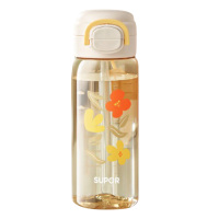 苏泊尔塑料杯600ml一盖双饮成人儿童专用大容量塑料杯KCP60LV10