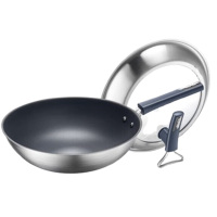 苏泊尔炒锅30cm有钛不粘锅无涂层炒锅钛铁合金不粘锅CC30JG3