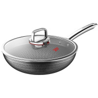 康巴赫炒锅32cm不粘锅抗菌不锈钢炒锅双蜂窝锅KGH-C32A