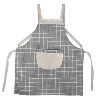 美厨围裙加厚布料防污防油防水家居方块围裙灰色MCPJ8434