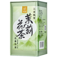 忆江南茉莉花茶烘青绿茶飘雪浓香型茉莉花茶罐装茶125g