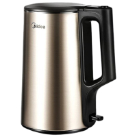 美的电水壶大容量1.7升双层防烫防干烧316不锈钢热水壶PJ17A01