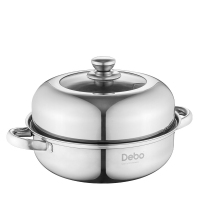 德铂汤锅26cm柏林公爵不锈钢多用蒸锅汤锅DEP-04