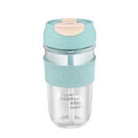 德铂玻璃杯520ml阿德莱便携式吸管杯DEP-DS342(随机发货)