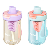 德铂塑料杯500ml米兹便携弹盖带茶隔DEP-904(颜色随机)
