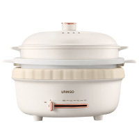 七彩叮当电煮锅家用分体式焖煎锅多用途大容量锅QC-HG02-YA蒸笼鸳鸯