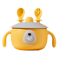 七彩叮当保温碗辅食充电式儿童防摔不锈钢免注水智能碗勺套装QM0501