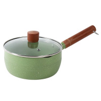 美厨雪平锅玻璃盖16cm汤锅铝合金蒸锅锅蒸煮锅MCJ6118