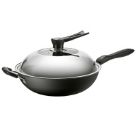 美厨炒锅34cm玻璃可立组合盖燃气炉电磁炉通用MCC8006