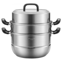 美厨蒸锅304不锈钢34cm三层蒸锅电磁炉通用MCZ3781