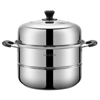 美厨蒸锅不锈钢32cm二层蒸锅加厚燃气电磁炉通用MCZ1009