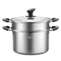 美厨蒸锅304不锈钢20cm双层汤蒸锅蒸屉蒸格MCT1236