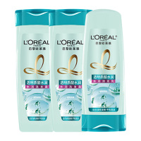 欧莱雅洗护套装3件套透明质酸水润洗发露400ml*2+润发乳400ml
