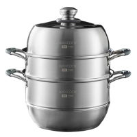 美厨蒸锅304不锈钢32cm多层蒸煮锅电磁炉燃气灶通用MCZ750