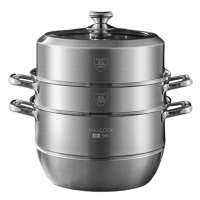 美厨蒸锅304不锈钢28cm大容量加厚燃气电磁炉通用MCZ835