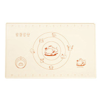 美厨揉面垫50*70cm加厚米色淘气狗配擀面杖MCPJ2807