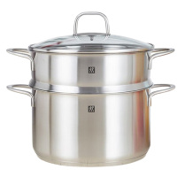 双立人汤锅套装2件套不锈钢大容量双层汤锅蒸笼1027301