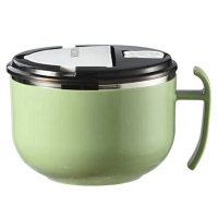美厨泡面碗304不锈钢学生饭盒餐杯泡面杯抹茶绿MCWA7758