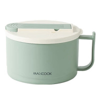 美厨饭盒304不锈钢泡面碗饭盒1500ML配餐具绿色MCWA8457
