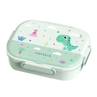 美厨饭盒316不锈钢1.6L微波炉饭盒4格配餐具绿色MCFT4047