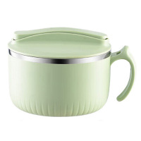 美厨泡面碗316L不锈钢饭盒配筷勺1200ml*1个绿MCWA9690