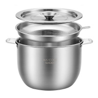 美厨调料罐304不锈钢2.8L猪油罐调味罐带盖带网MCWA9035