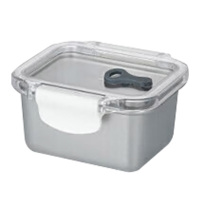 美厨保鲜盒304不锈钢400ml保鲜盒带冰箱密封储物盒MCFT9493