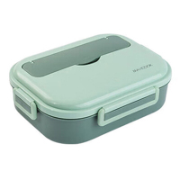 美厨饭盒304不锈钢5格保温饭盒配餐具袋子北欧绿MCFT5692