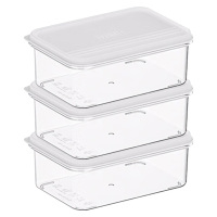 美厨保鲜盒冰箱方形密封储物盒收纳盒600ml*3个MCFT0000