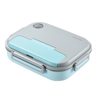 美厨饭盒304不锈钢5格保温饭盒配餐具天空蓝MCFT9814