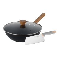 康巴赫铁锅与不锈钢菜刀组合不粘锅具套装LPB-T02Z