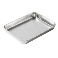 美厨盘子304不锈钢26cm凉皮盘长方形碟子MCWA4888