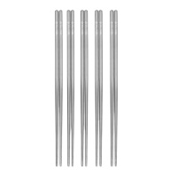 美厨筷子5双装家用筷中空隔热防烫防滑纯钛筷子MCK0652