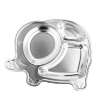 美厨餐盘加厚儿童分格餐盘304不锈钢小飞象系列MCFT7638