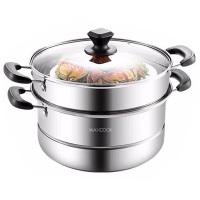 美厨蒸锅28cm不锈钢复底可蒸可煮二层蒸锅MBZ-28