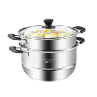 美厨蒸锅26cm二层复底304不锈钢蒸煮两用锅MCZ8710