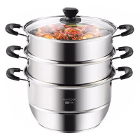 美厨蒸锅26cm三层加厚复底蒸煮两用304不锈钢MCZ692