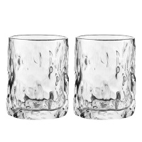 美厨水杯玻璃杯双层隔热耐高温树皮纹250ml2只装MCB3384